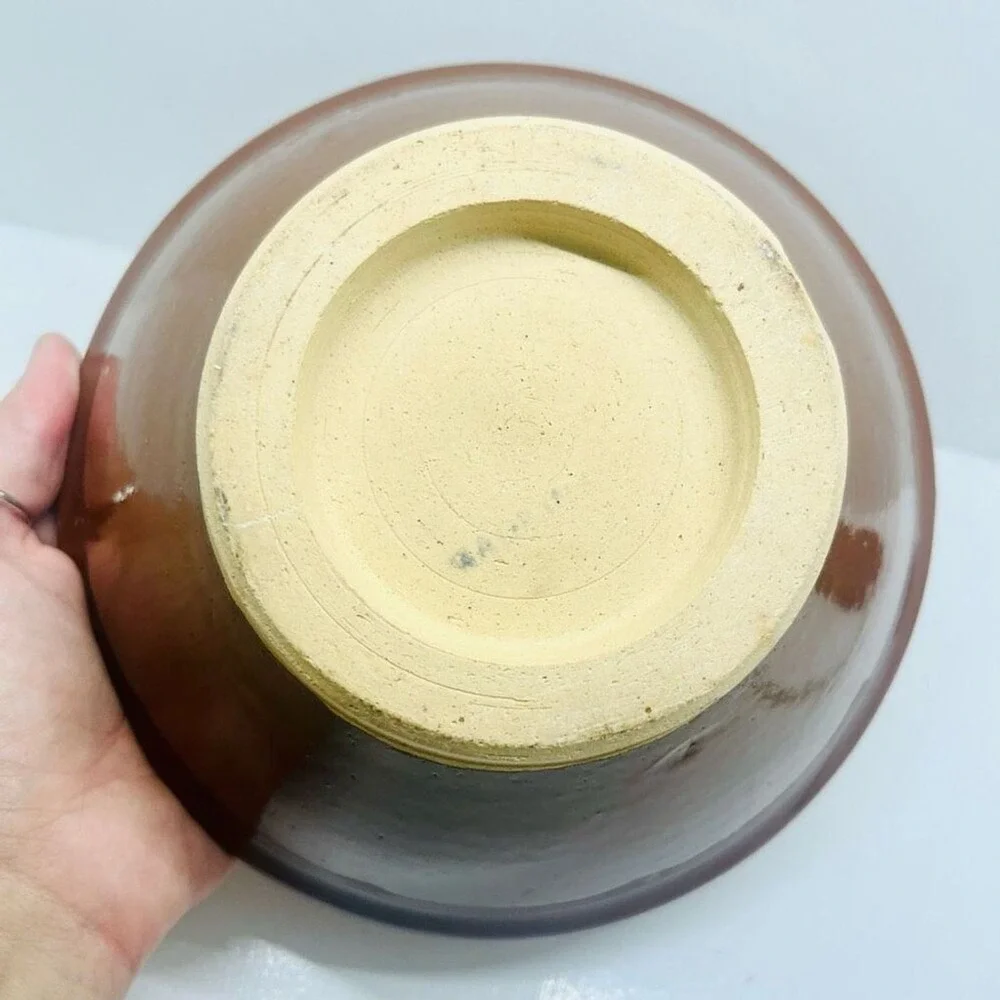 Handmade Art Pottery Altar Bowl | Rustic Brown Glazed‎ Ceramic | Ritual Decor |